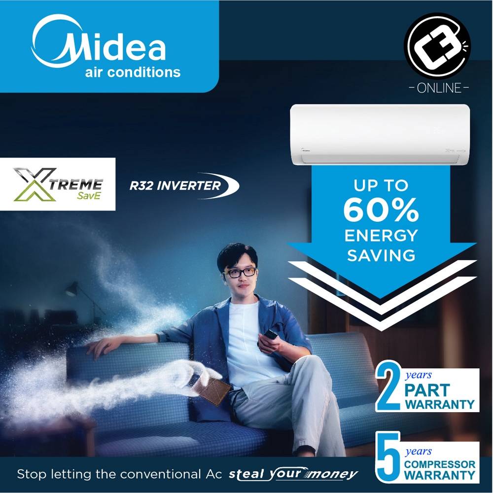 Midea 2.5HP R32 Xtreme Dura Air Conditioner Inverter MSXS25CRDN8