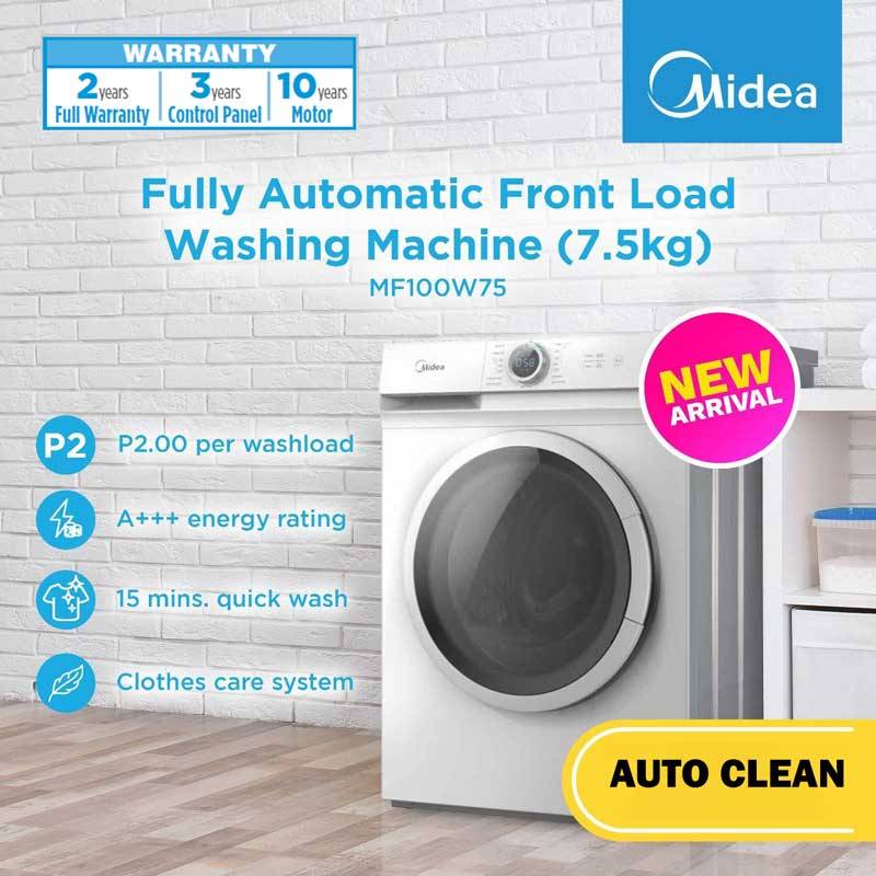 Midea Front Load 7.5kg Washer Machine MF100W75 (7.5 KG) 1200RPM 15MIN