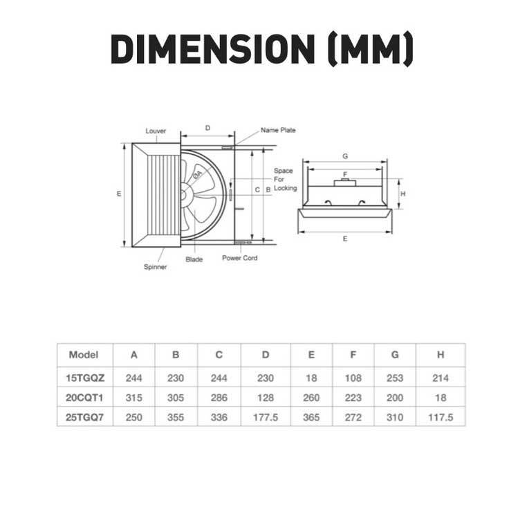 Kdk Ceiling Mounted Propeller Exhaust Fan Shelly Lighting